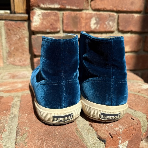 Superga Blue Velvet High-Top Sneakers - Picture 5 of 9